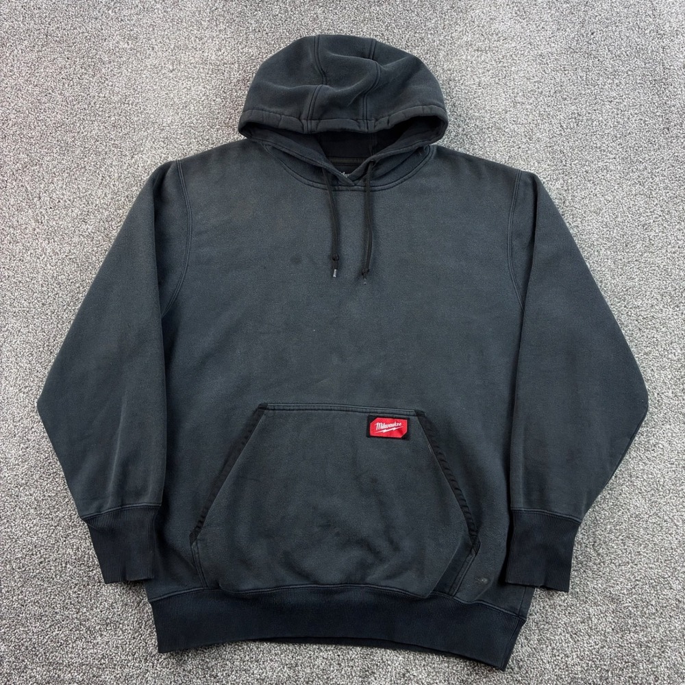 Milwaukee Hoodie Mens XL Black Cotton Blend Tear Resist Heavyweight Workwear